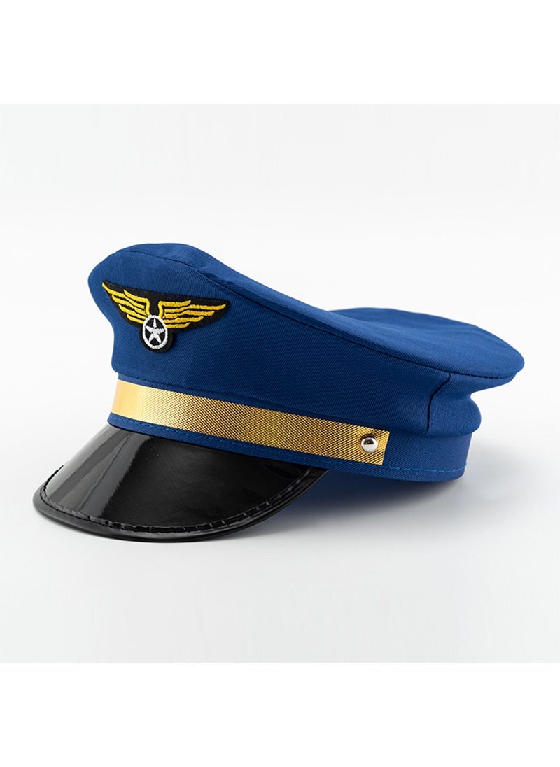 Pilot Hat Festive Cosplay Carnival Fashionable Cap Blue