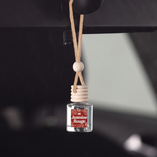 CE CRAFT C&E Craft Co Hanging Car Air Freshener Diffuser 2 Pack, Long Lasting Fragrance Oil Car Freshener, Glass Bottle Auto Air Freshener, Made in USA (Jasmine Rouge) - Image 3