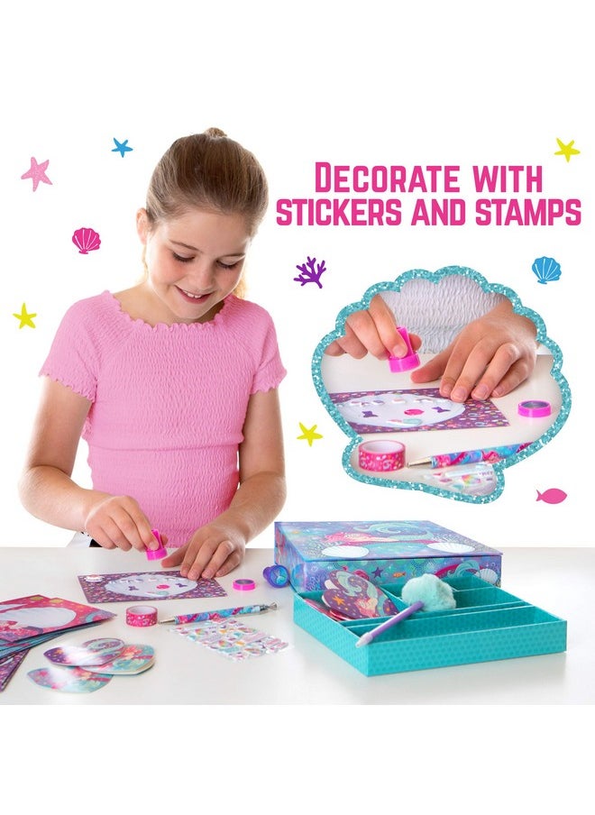 GirlZone - Mermaid Stationary Gift Set For Girls, 45 Piece Letter Writing Kit With Envelopes, Paper, Cards And More, Great Mermaid Gifts For Girls 9-12, Ideal Christmas Gift & Thanksgiving Gift - Image 1