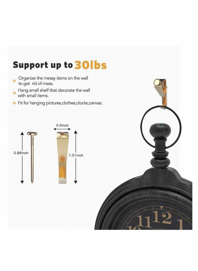 Wall Hook, 30lbs Picture Hangers, Professional Photo Frame Hooks, Heavy Duty Picture Hanging Kit on Wooden Drywall Hanging Solution Hardware - Image 2