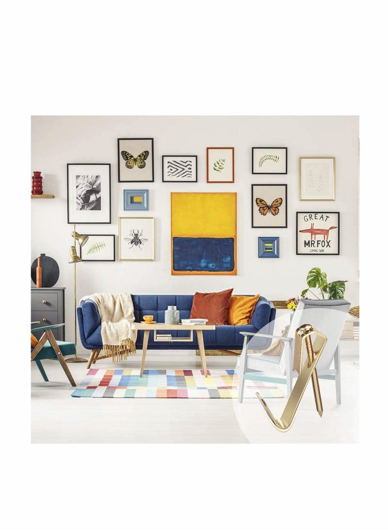 Wall Hook, 30lbs Picture Hangers, Professional Photo Frame Hooks, Heavy Duty Picture Hanging Kit on Wooden Drywall Hanging Solution Hardware - Image 5