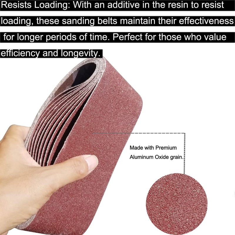 Tonmp 15 PCS 3 inch x 18 inch Sanding Belts - 5 Each of 40 80 120 Grit Aluminum Oxide Sanding Belts For Belt sander (3x18 inch) - Image 4