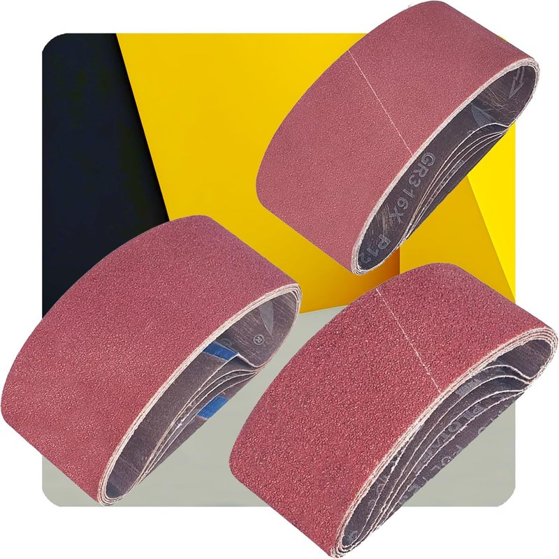 Tonmp 15 PCS 3 inch x 18 inch Sanding Belts - 5 Each of 40 80 120 Grit Aluminum Oxide Sanding Belts For Belt sander (3x18 inch) - Image 1