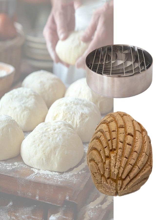 Heluok Concha Cutter Mexican Bread Stamp, 4 Inch Small Mexican Bread Mold Two Sided, Stainless Steel Tool Cortador de Conchas para Pan, Metal Concha Cutter Stamp - Image 4