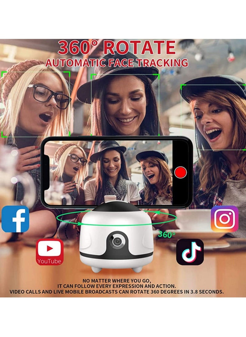 Generic - Smart  Phone Holder 360°Auto Face Follow up Phone Holder for Live Broadcast/Cell Phone Video Recording TIK Tok/YouTube/Facetime NO APP Required - Image 1