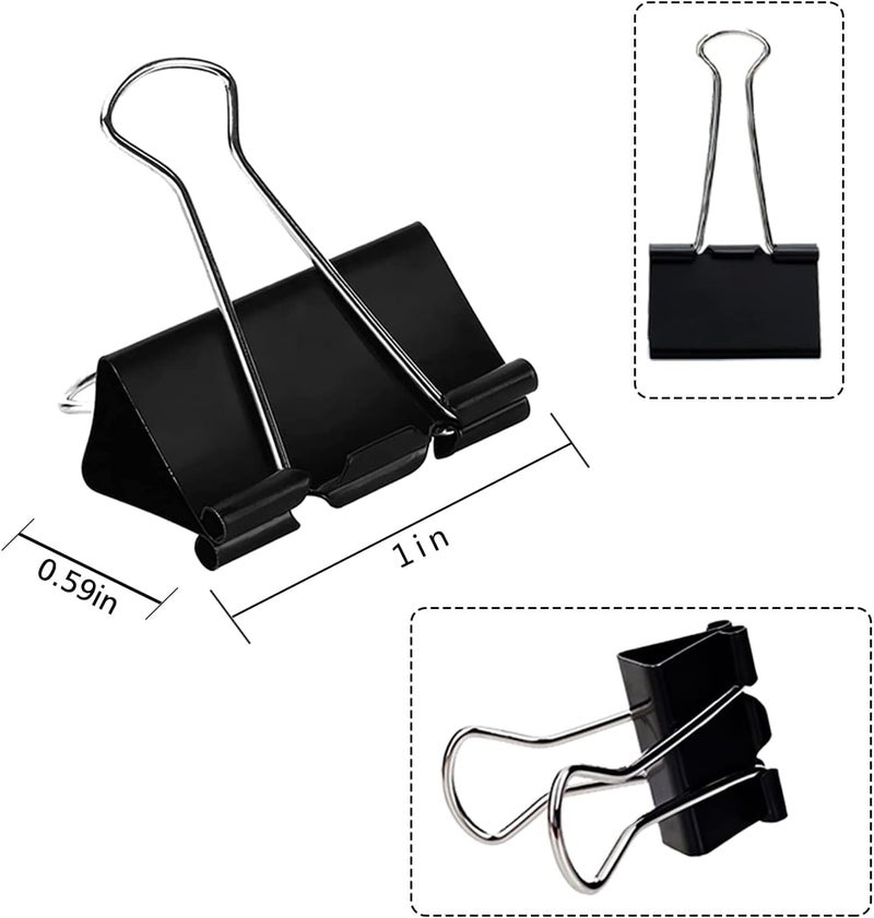 NSSP 51 mm Black Large Paper Clips for Notes Letter, Papers,Binder Clamps in Office, Home, School, Institutions, Paper Holding Capacity Files Organized and Secure(Pack of-48) - Image 2