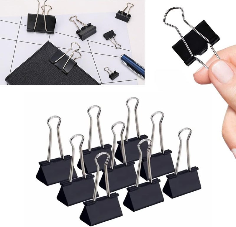 NSSP 51 mm Black Large Paper Clips for Notes Letter, Papers,Binder Clamps in Office, Home, School, Institutions, Paper Holding Capacity Files Organized and Secure(Pack of-48) - Image 3