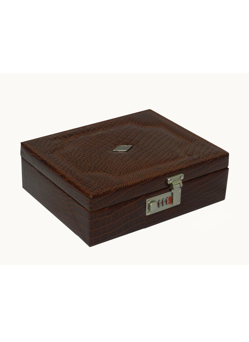 LAVERI LEATHER - Laveri Genuine Leather Earring Box Organizer Storage Earrings Stud Tray Showcase Storage Case - Image 1