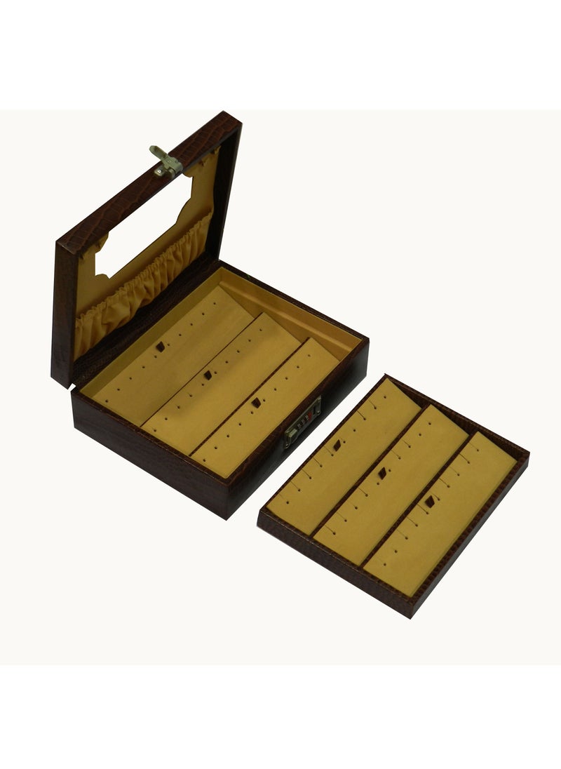 LAVERI LEATHER - Laveri Genuine Leather Earring Box Organizer Storage Earrings Stud Tray Showcase Storage Case - Image 1