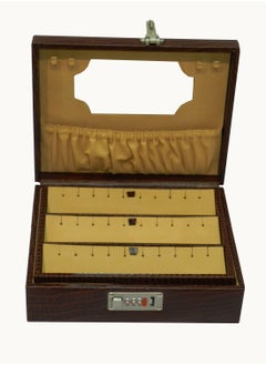 Laveri Genuine Leather Earring Box Organizer Storage Earrings Stud Tray Showcase Storage Case