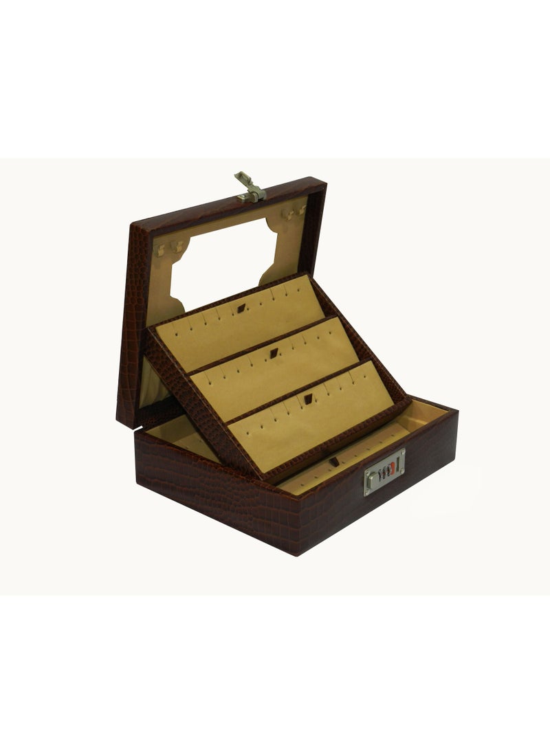 LAVERI LEATHER - Laveri Genuine Leather Earring Box Organizer Storage Earrings Stud Tray Showcase Storage Case - Image 1