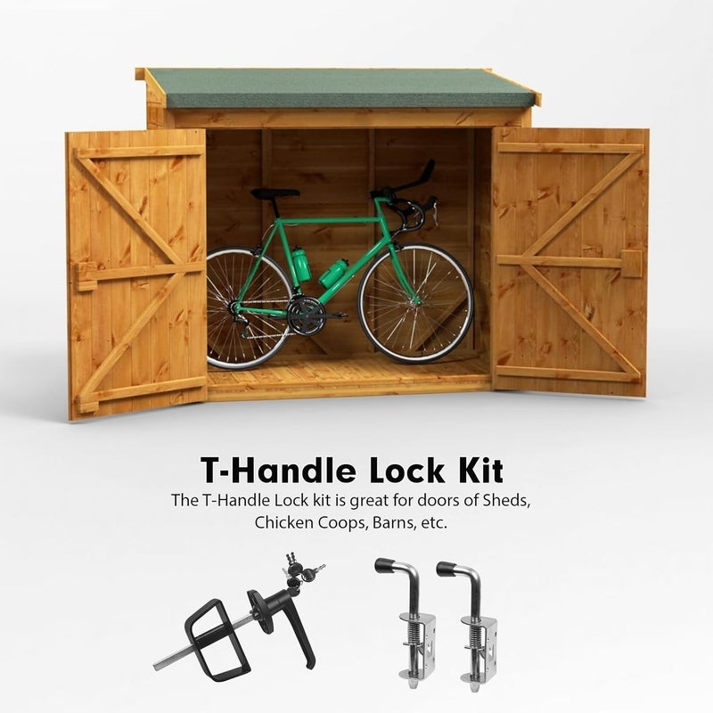 GEDSIOLD Shed Door Hardware Kit with Hinges, Latch, Lock, and Handle - Complete Gate Hardware Set for Your Shed Door - Image 4