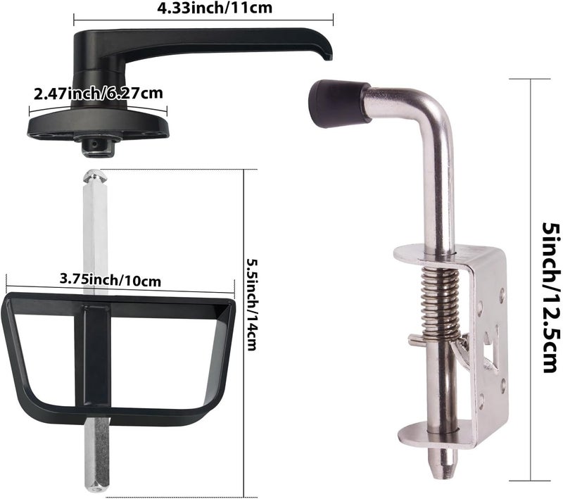 GEDSIOLD Shed Door Hardware Kit with Hinges, Latch, Lock, and Handle - Complete Gate Hardware Set for Your Shed Door - Image 2