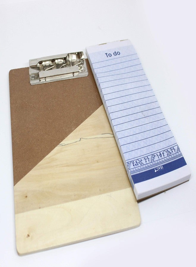 IVEI Wooden Clip pad for Your Desk - memo pad with 50 Sheets Included - a5 Size [Office Product] - Image 1