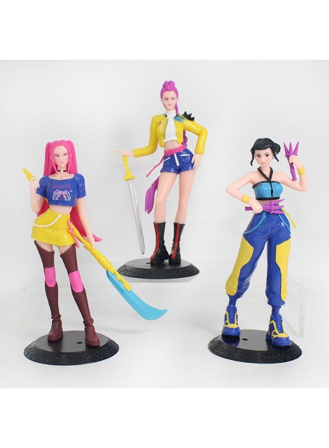 3-Piece Kpop Demon Hunters Figurines（Height 17.5CM） - Image 1