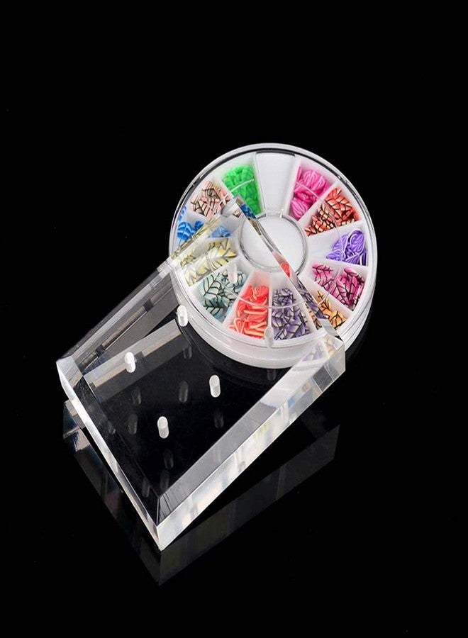 Luzen حامل بتات الأظافر الأكريليكي المستطيل 1 قطعة مع 6 فتحات لتنظيم أدوات المانيكير للاستخدام المنزلي أو في صالونات الأظافر، شفاف - Image 3