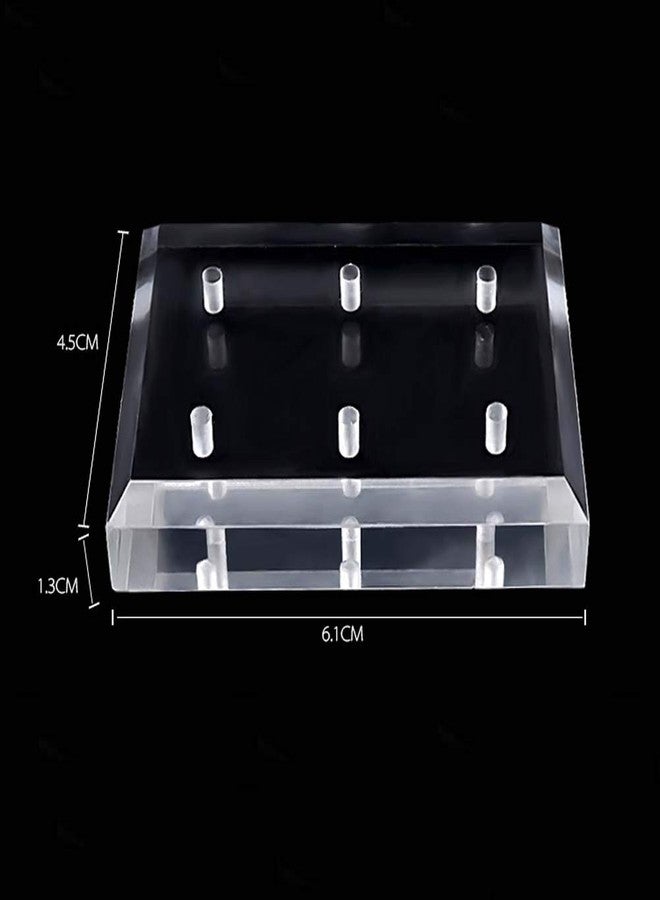 Luzen حامل بتات الأظافر الأكريليكي المستطيل 1 قطعة مع 6 فتحات لتنظيم أدوات المانيكير للاستخدام المنزلي أو في صالونات الأظافر، شفاف - Image 5