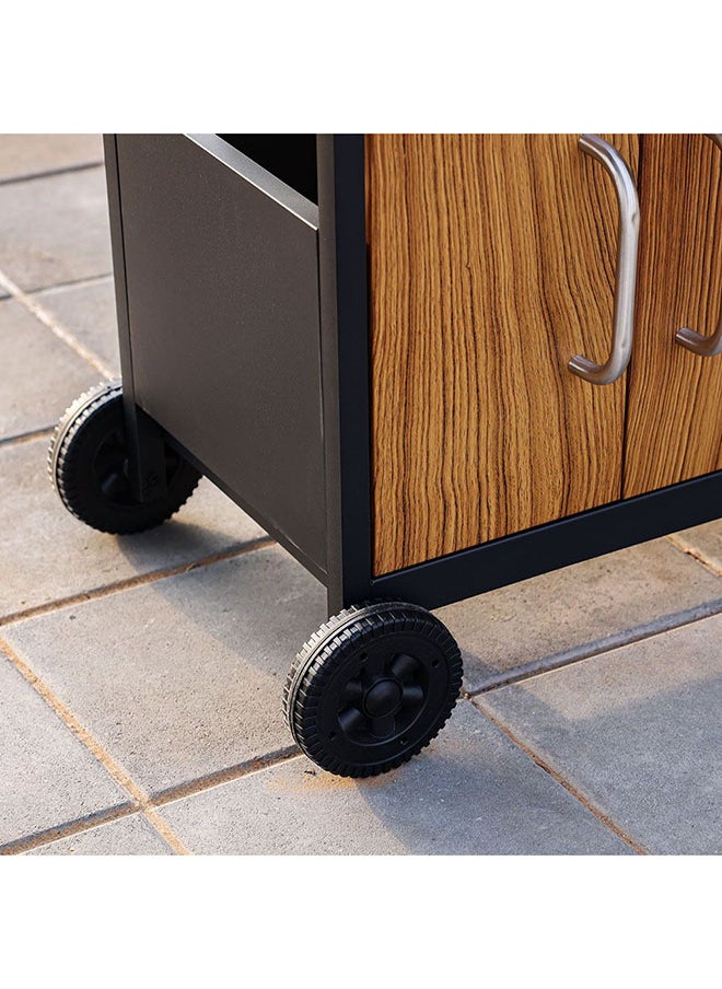 Gas And Coal Bbq Grill With Wooden Look | Barbecue Grill | Perfect Gas/Charcoal Bbq Grill For Patio, Lawn, Garden, Picnic, Camping - pzsku/ZF61164E9467932F211B3Z/45/_/1726845278/af1c3017-5909-4029-af69-59515bfc586f