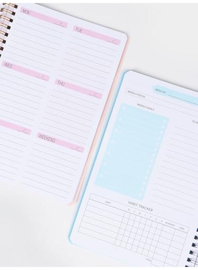 SKY-TOUCH A5 Weekly Planner To Do List Notebook With 52 Undated Sheets Daily Planner With Goal Habit Tracker Organizer For Office Home School Work Study Life Pink - Image 4