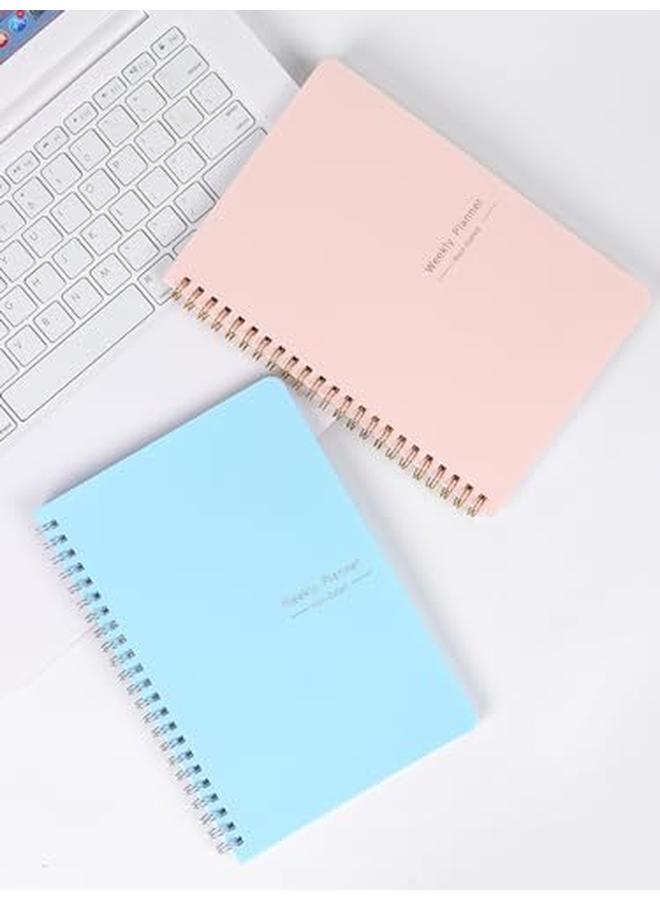 SKY-TOUCH A5 Weekly Planner To Do List Notebook With 52 Undated Sheets Daily Planner With Goal Habit Tracker Organizer For Office Home School Work Study Life Pink - Image 3