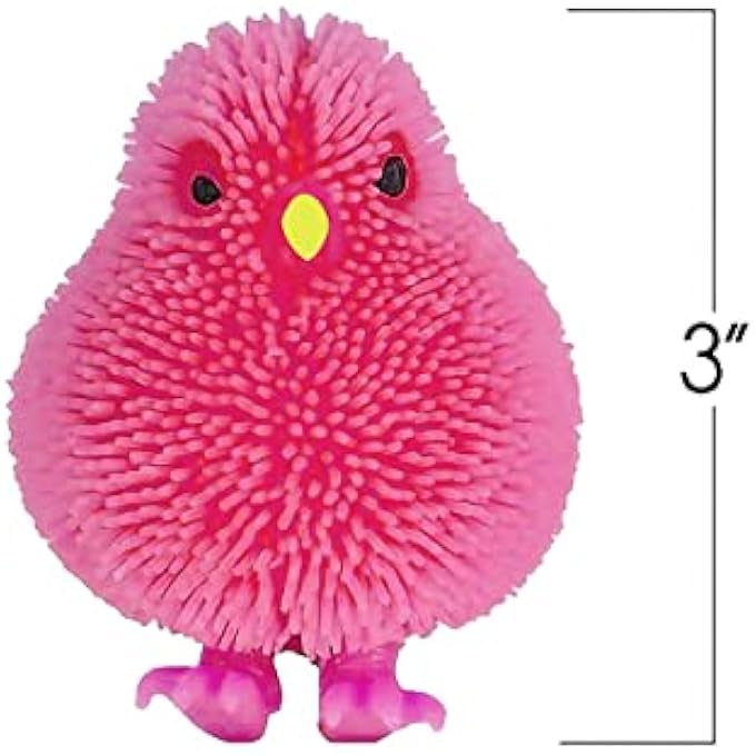 ArtCreativity 3 Inch Chicken Puffer Toys for Kids (Pack of 12) Chick Surprise Toys for Filling Easter Eggs, Easter Party Favors, Egg Hunt Supplies, Stress Relief Toys for Kids, Assorted Neon Colors - Image 3
