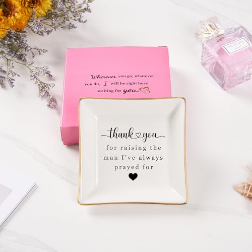 Spegiffu Mother in Law Gifts Jewelry Trinket Dish, Mother of the Groom Gift from Bride - Thank You for Raising the Man I've Always Prayed for - Christmas Mothers Day Birthday Wedding Gifts - Image 4