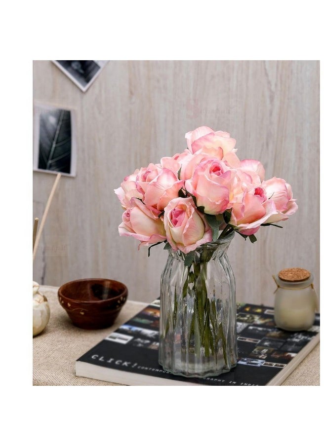 SATYAM KRAFT 1 Bunch Artificial Rose Flower for - Home, Christmas, Office, Bedroom, Balcony,Table Display valetine Decoration Items (Pack of 1 Bunch, 7 Heads in 1 Bunch)(Pink)(Without Vase Pot) - pzsku/ZF6118EC2FAC36DE96B2DZ/45/_/1736571251/b2061d7e-07ff-4a34-b5b7-8c0cc684a874