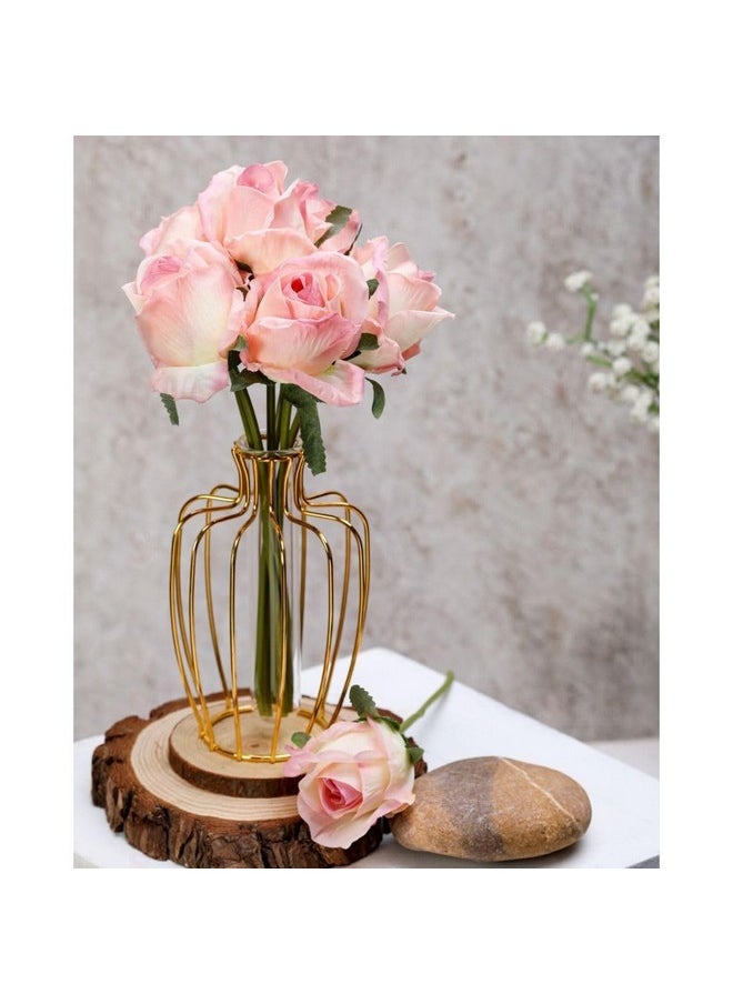 SATYAM KRAFT 1 Bunch Artificial Rose Flower for - Home, Christmas, Office, Bedroom, Balcony,Table Display valetine Decoration Items (Pack of 1 Bunch, 7 Heads in 1 Bunch)(Pink)(Without Vase Pot) - pzsku/ZF6118EC2FAC36DE96B2DZ/45/_/1736571315/32b3e33b-9806-4b4a-8707-5046a915948a