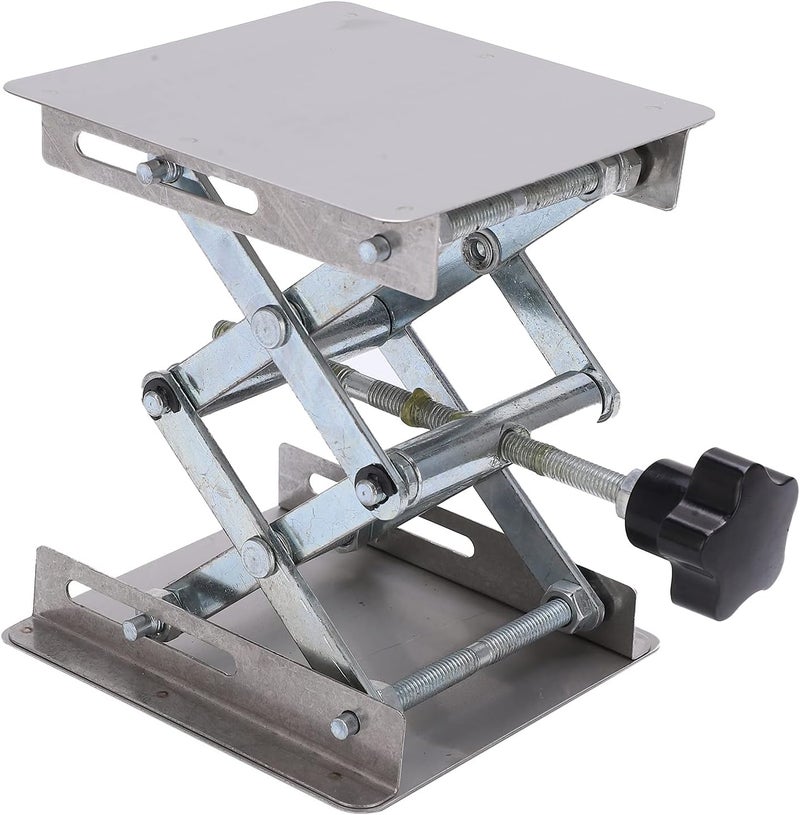 Small Stainless Steel Lifting Platform, Manual Miniature Lift Stand Table, Height Adjustable from 1.7 to 6.1 Inches, Durable Stable Jack for RC Cars with Knob Control - Image 1