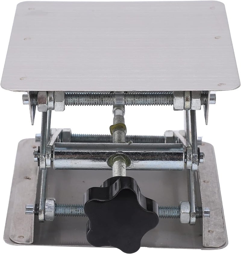Small Stainless Steel Lifting Platform, Manual Miniature Lift Stand Table, Height Adjustable from 1.7 to 6.1 Inches, Durable Stable Jack for RC Cars with Knob Control - Image 2