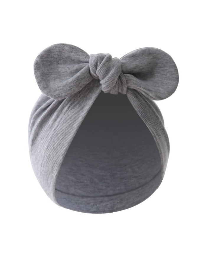 Cute Baby Bowknot Cap Beanie Grey For 6 Month to 24 Month Baby