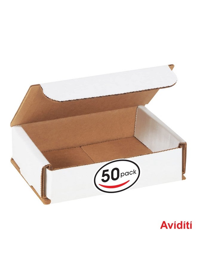 أفيديتي صناديق بريد من الورق المقوى المموج الأبيض مقاس 4 × 3 × 1 بوصة، عبوة مكونة من 50 قطعة مقاومة للسحق للشحن والبريد والتخزين - Image 3