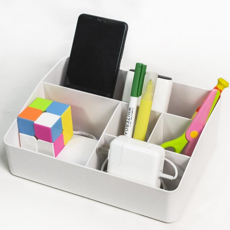 Granvela 5Compartment Desktop Organizer for Home Office and Daily EssentialsCreamy White - Image 3