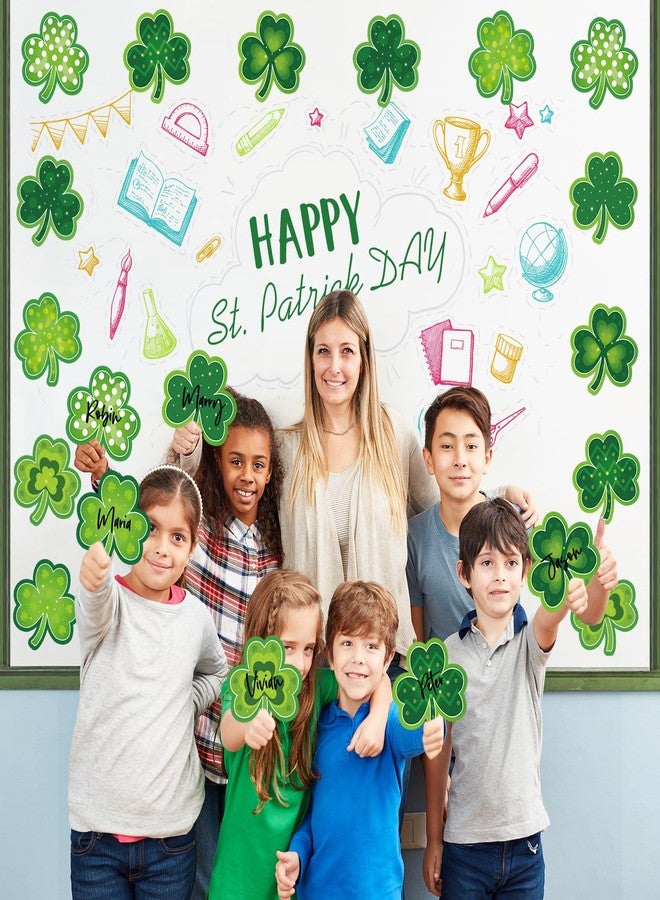 Hedeey Shamrocks Clover Cutouts for Classroom Bulletin Board Decorations,Large St. Patrick's Day Shamrock Paper Cutouts for School Office Ireland Party Supplies (6 x 6 Inch,40 Pcs) - Image 4