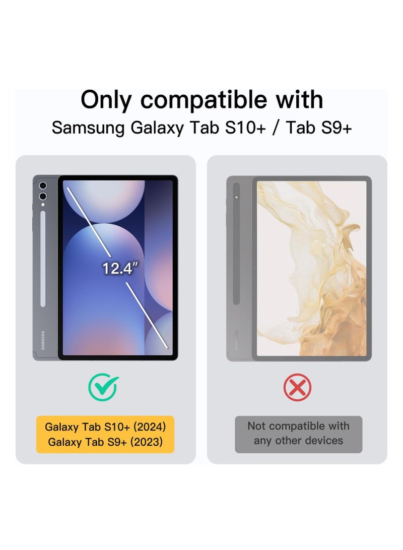 DUSALA Case for Samsung Galaxy Tab S10 Plus 12.4 Inch with S Pen Holder, Soft TPU Tri-Fold Stand Protective Tablet Cover, Support S Pen Charging, Auto Wake/Sleep - Image 2