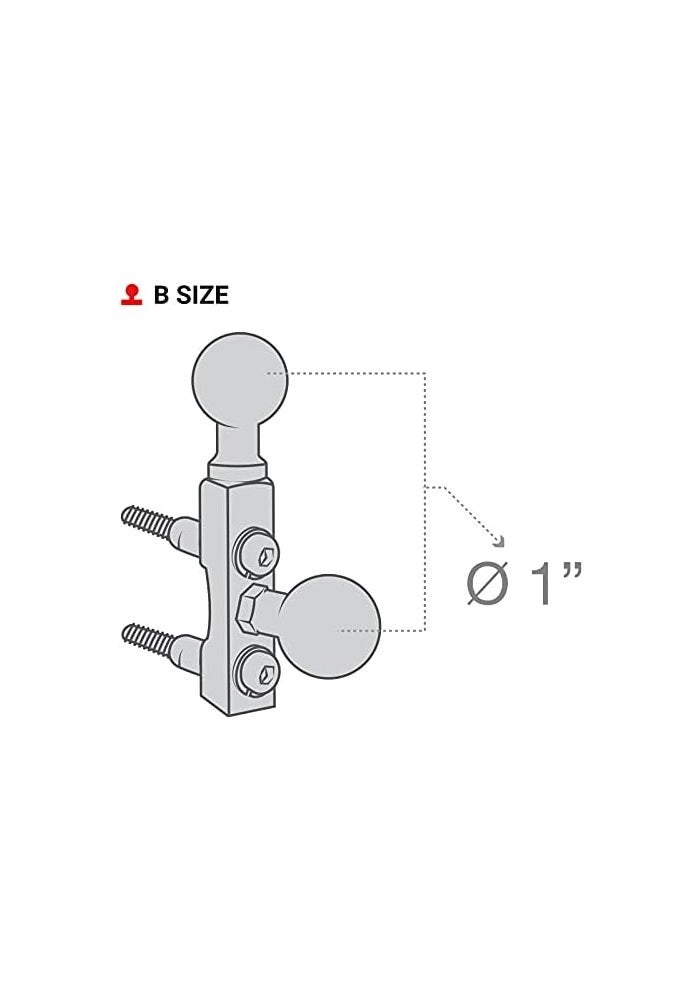 RAM Mounts Motorcycle Brake/Clutch Reservoir Base with Dual 2/1" Permanent Balls - Image 3