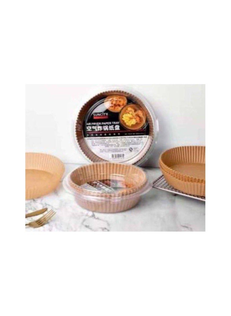 Air fryer paper is the same material as butter paper, but in the shape of a plate. You use it in the air fryer to protect it from grease and food residue. z - Image 5