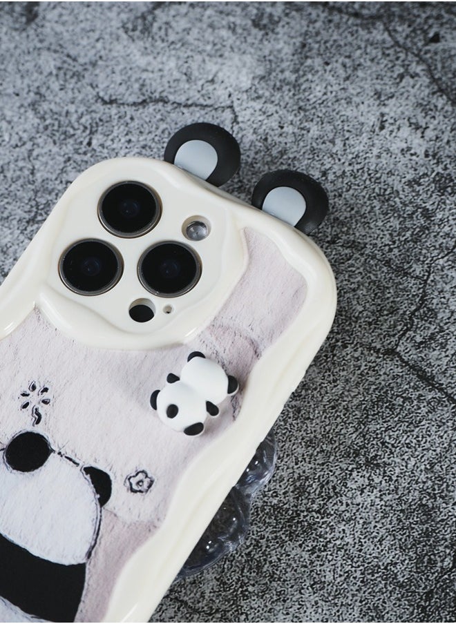 ShebSheb - Cute iPhone 14 Pro Max Case Cartoon Animal 3D Ears Wavy Edge Protector,Soft Silicone Back Phone Cover - Image 1