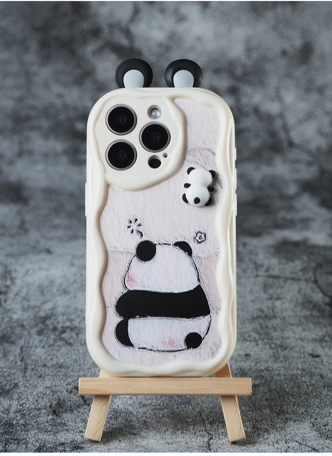 ShebSheb - Cute iPhone 14 Pro Max Case Cartoon Animal 3D Ears Wavy Edge Protector,Soft Silicone Back Phone Cover - Image 1
