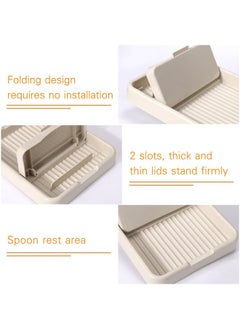 Hihonor 1 Pack Spoon Rests with Lid Holder for Multiple Utensils, Utensil Rest and Spoon holder for Kitchen Counter, Stove Top, Heat Resistant Kitchen Utensil Holder for Pot Lid, Tongs, Ladles  - Image 3