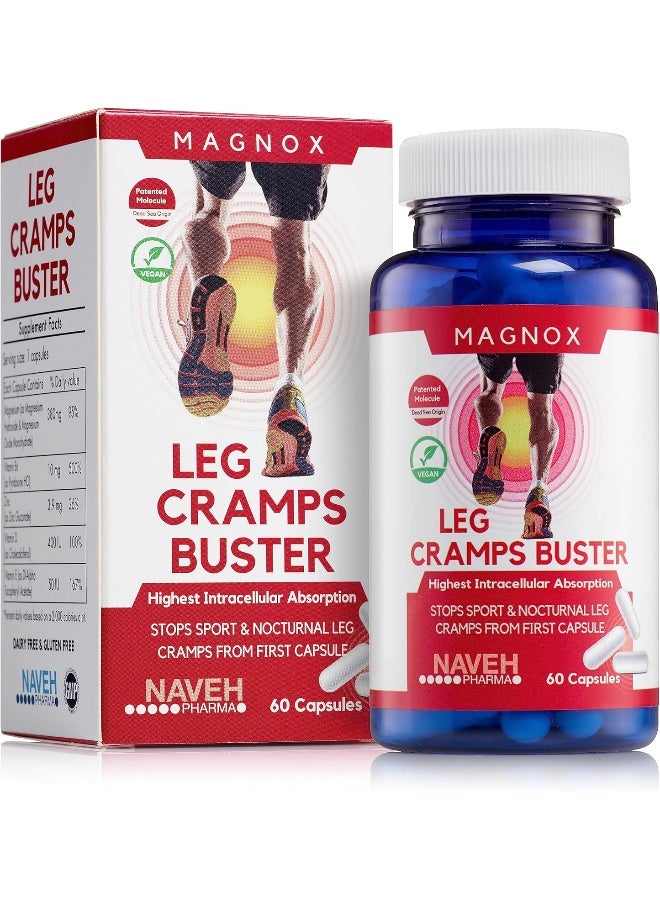 MAGNOX Leg Cramps Buster Magnesium Supplement For Muscle Cramps 380Mg Magnesium For Leg Cramps At Night, High Absorption For Muscle Pain With Vitamin E And B 3X Absorption - Image 1