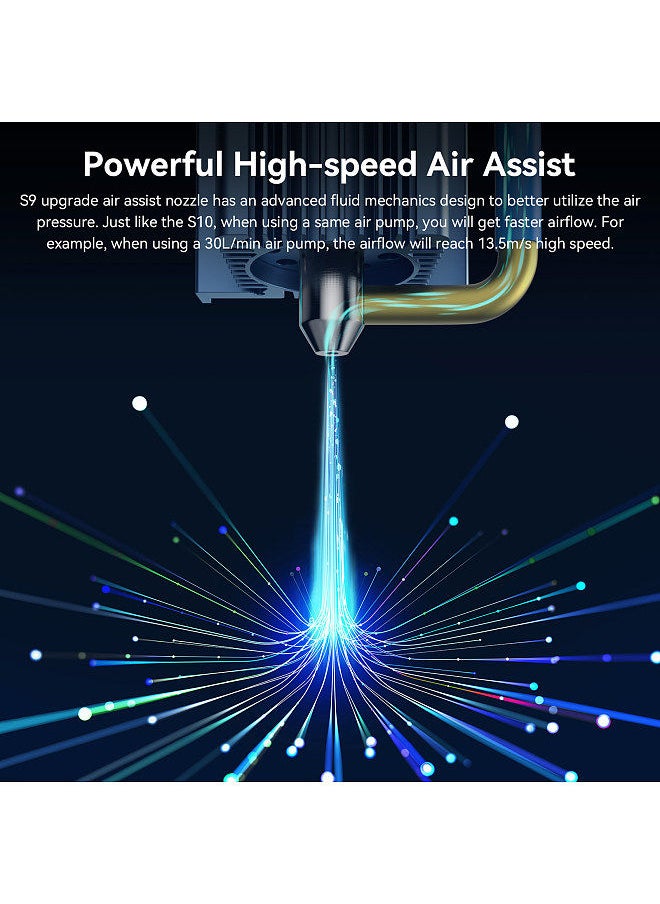SCULPFUN S9 Air Assist Nozzle Kit with Air Pump UK Version 220V High Speed Air Assist Full Metal Structure Perfectly Fits S6 PRO/S9 Lasers  - Image 3