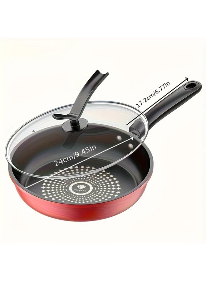 28 cm Cast Iron Non Stick Frying Pan With Lid Dishwasher Safe For Induction Gas And Electric Stove Healthy Cooking Reduces Smoke - Image 3