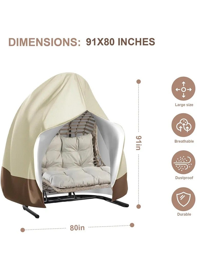 Meetion 420D Outdoor Swing Waterproof and Dust-Protected Eggshell Hanging Chair Cover Made of Durable Polyester, 230*200cm  - Image 2