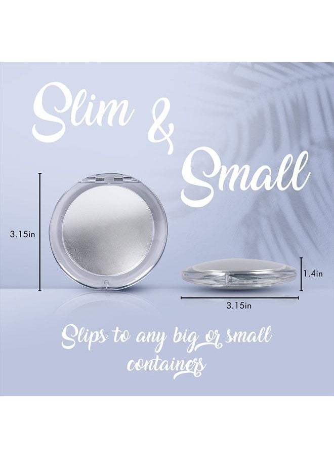Mirrorvana Small Compact 15X Magnifying Mirror for Travel - Handheld, Foldable & Very Lightweight - Mini Pocket-Sized Magnified Mirror for Purse - Round 3.3” Diameter  - Image 3