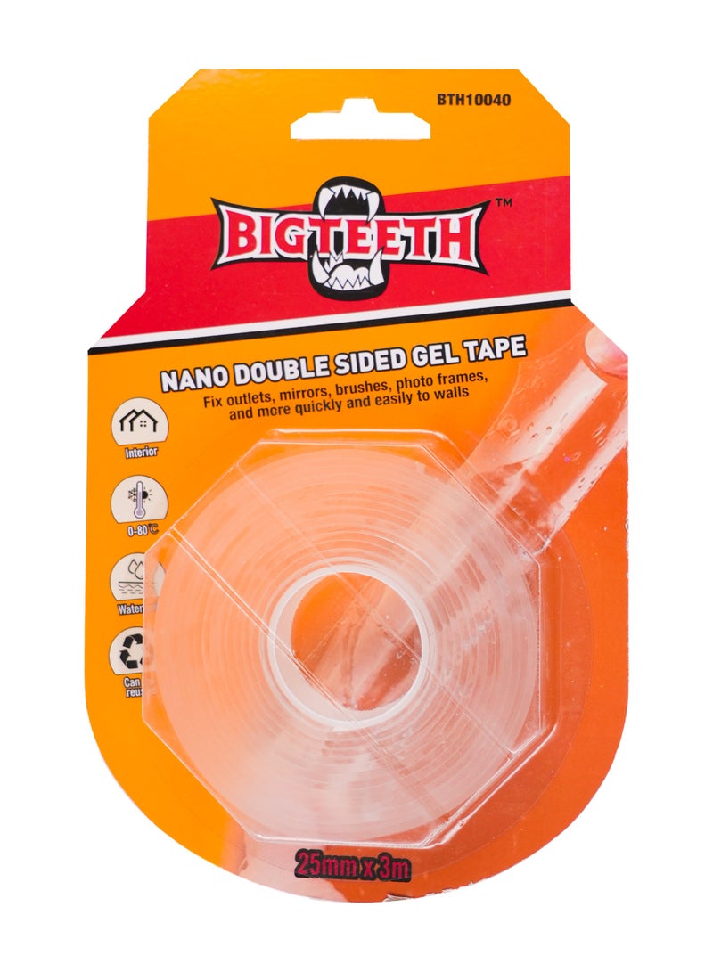 BigTeeth Nano Double Sided Gel Tape 25mm x 3m