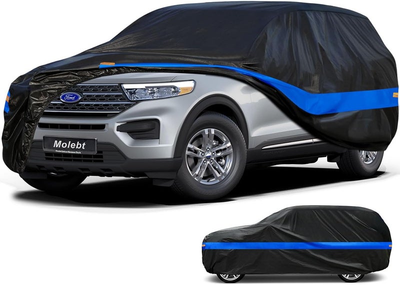 Molebt SUV Car Cover Waterproof All Weather for Automobiles, Universal Fit Jeep Grand Cherokee, Toyota Highlander, Ford Explorer, BMW x5, Lexus RX, Honda Pilot etc.(191-201 inch) - Image 1