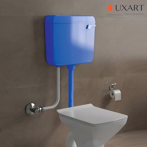 LUXART 8 LTR Wall Mounted AL-Blue Flush Tank for Toilet - Polypropylene Smart PVC Slim Cistern | Side Handle Front Flushing with Air Freshener & Complete Kit - Image 5