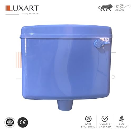 LUXART 8 LTR Wall Mounted AL-Blue Flush Tank for Toilet - Polypropylene Smart PVC Slim Cistern | Side Handle Front Flushing with Air Freshener & Complete Kit - Image 3