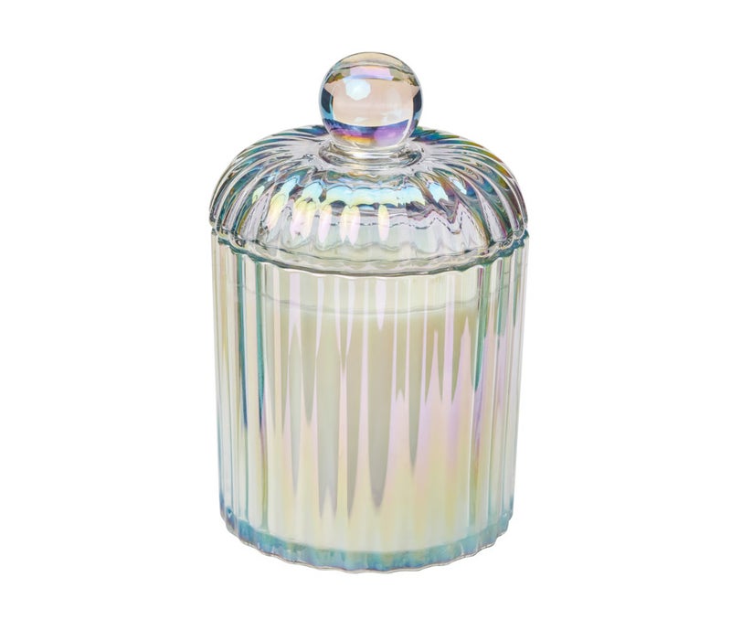 Scented Candle in Glass with Lid, 2 Wicks, Rose and Carnation Mother-of-Pearl, 50 Hours, Pearlescent Decorative Candle Jar, Romantic Floral Home Fragrance and Reusable Storage Container - Image 1